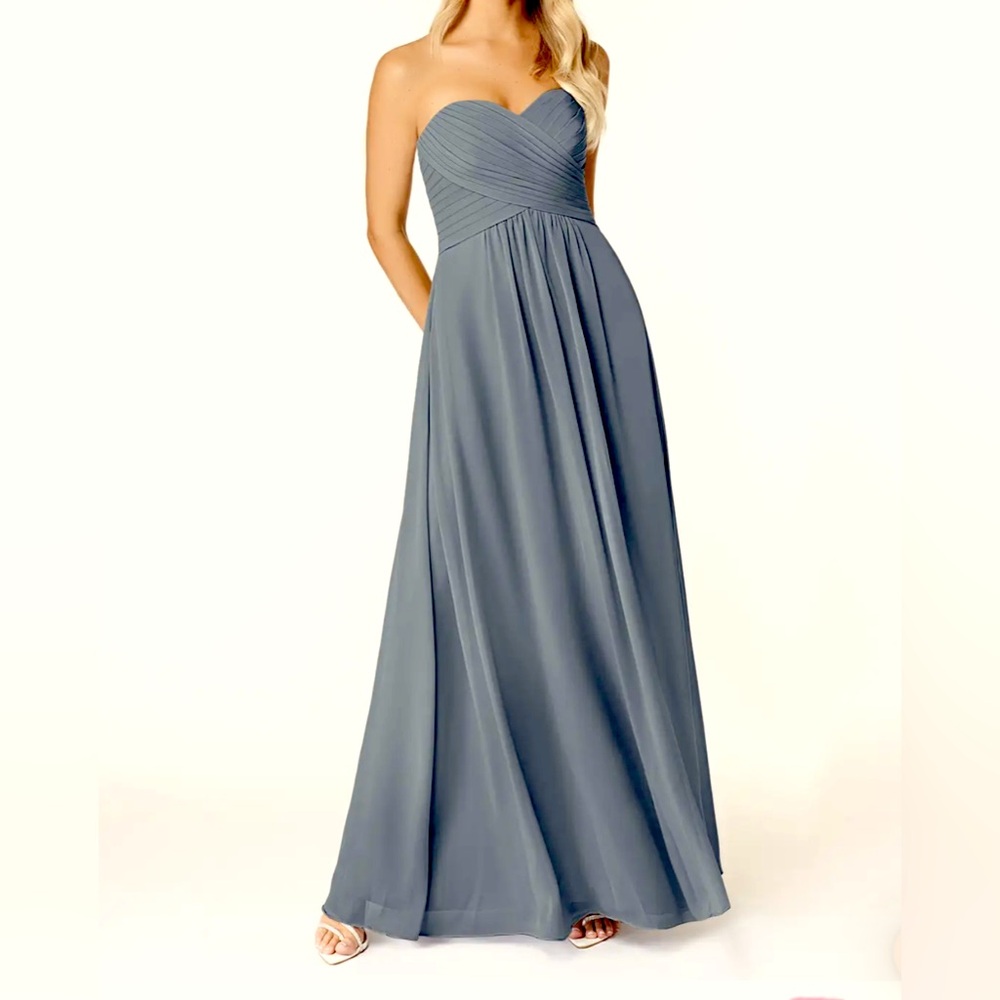 AZAZIE Yasmin size 16 (XL) New steel grey  Evening Formal Dress Size Maxi Dress